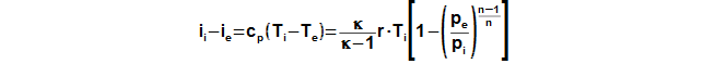 The difference of specific enthalpy between two states.