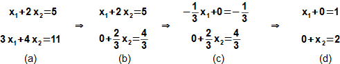 Příklad postupu Gaussovy eliminační metody