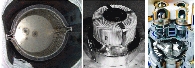 Ohřívák Stirlingova motoru v několika provedeních